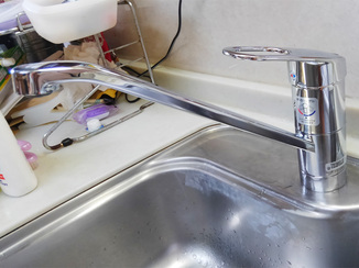 小工事 水漏れも解消し、使いやすい高さになったキッチン用水栓
